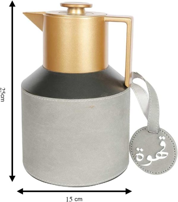 فلاسک LAMSIT IBDAA Coffee Thermo Flask | Tea Vacuum Pot | Heat Insulated Thermos | 1.0 Litre Dallah | Arabic Carafe | Jug Dalla | Teapot | Coffeepot - تصویر 4