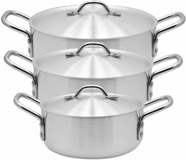 سرویس قابلمه Raj Aluminium Fish Pot Set, Cookware Set With Lid, Set Of 3, RATPS6, Cooking Pot, Curry Pot, Compact Cooking Pot, Casserole Set - تصویر 4