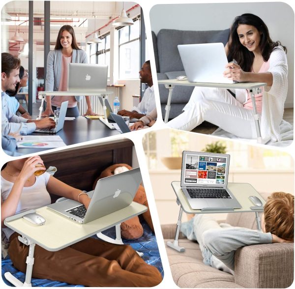 میز لپ تاپ IBAMA Folding Lapdesk Laptop Stand Table Large Size 5 Heights and 4 Tilt Angles Adjustable Desk on Bed, Sofa and Couch - تصویر 8