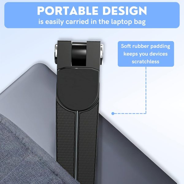 پایه لپ تاپ MERRES Mobile Holder & Tripod For Mobile, Tablet & Laptop with Suspended Cooling Base, Monitor Riser for Comfortable Viewing Angle for Work Leisure (Black) - تصویر 8