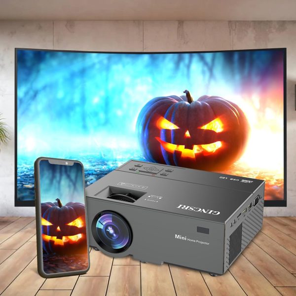 پروژکتور GINCSRI mini Projector for iphone HD 1080P video projectors 10000 Lumens 200" - تصویر 6