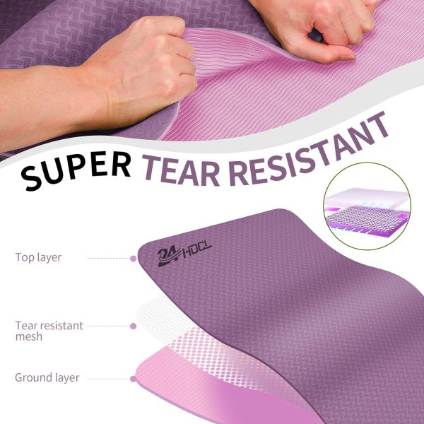 مت ورزشی 24HOCL Yoga Mat Non Slip, Eco Friendly Pro Exercise Mat with Carrying Strap Storage Bag and Headband, Ideal for All Types of Yoga, Pilates, Floor Workouts Best Gift Choice - تصویر 6