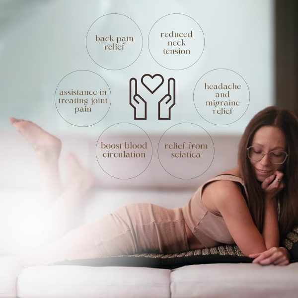 مت ورزشی Trendy Home Spa Acupressure Mat & Massage Neck Pillow. Unlock True Relaxation: Reduce Back Pain, Get Back Massage, Neck Massage & Serenity with Acupuncture Mat & Neck Massager Pillow with Travel Bag - تصویر 5