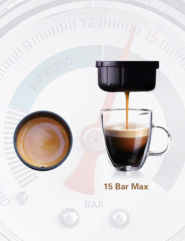 قهوه جوش IMONS Portable Espresso Machine,Self-heating Automatic Capsule Coffee Maker Use Nespresso and L'OR original capsules, Suit for Travel, Outdoor, Home and Office - تصویر 7