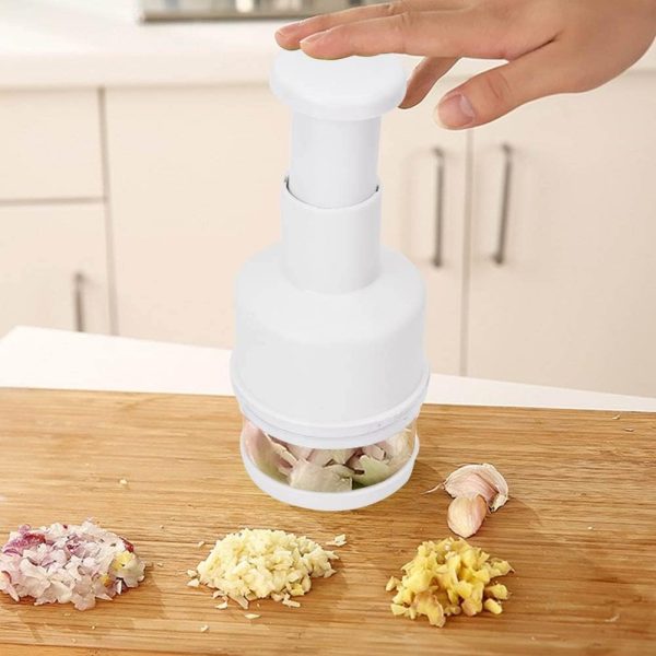 سیر له کن Azonee Food Chopper, Manual Vegetable Chopper, Fruit Chopper, Garlic Chopper, Hand Press Chopper for Onion, Garlic, Nut, Manual Food Chopper for Kitchen, Dishwasher Safe (White) - تصویر 11