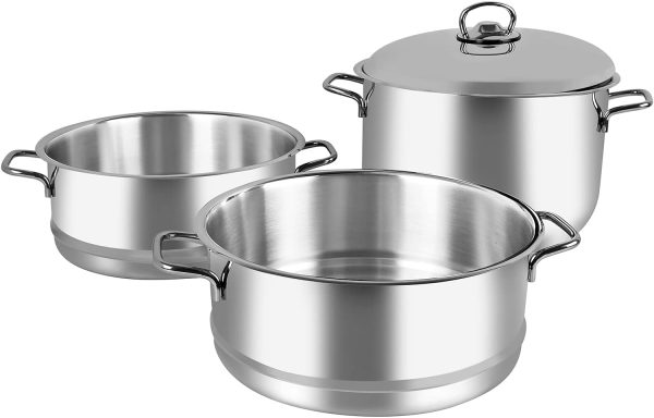 قابلمه Prestige Stainless Steel Steamer Set, 4 Pieces, Silver - تصویر 6