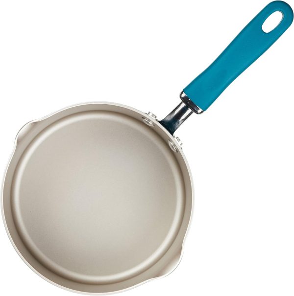 شیرجوش  Rachael Ray 12020 Create Delicious Nonstick Sauce Pan/Saucepan with Straining and Lid, 3 Quart - Teal Shimmer - تصویر 4