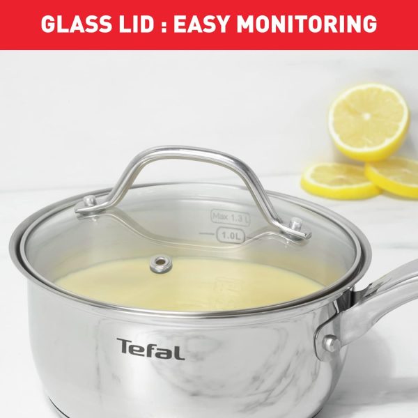 ماهی تابه Tefal T Intuition 16 cm Saucepan, Premium Stainless steel 18/10, 1.3 L, Induction, B8642274 - تصویر 7