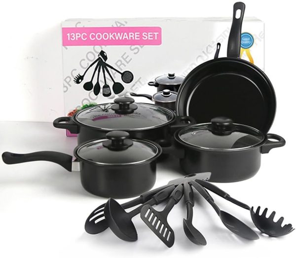 سرویس قابلمه Non-Stick Pots And Pans Set 13-Piece Kitchen Utensil Set Kitchen Cookware Gifts for Friends and Faly - تصویر 7