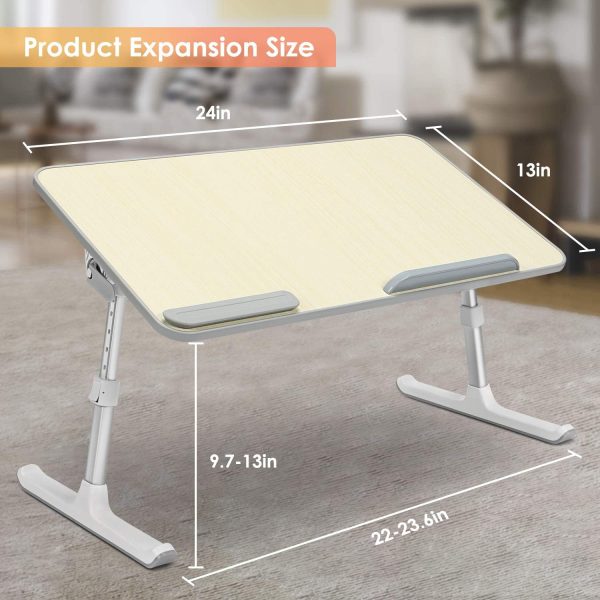 میز لپ تاپ IBAMA Folding Lapdesk Laptop Stand Table Large Size 5 Heights and 4 Tilt Angles Adjustable Desk on Bed, Sofa and Couch - تصویر 9