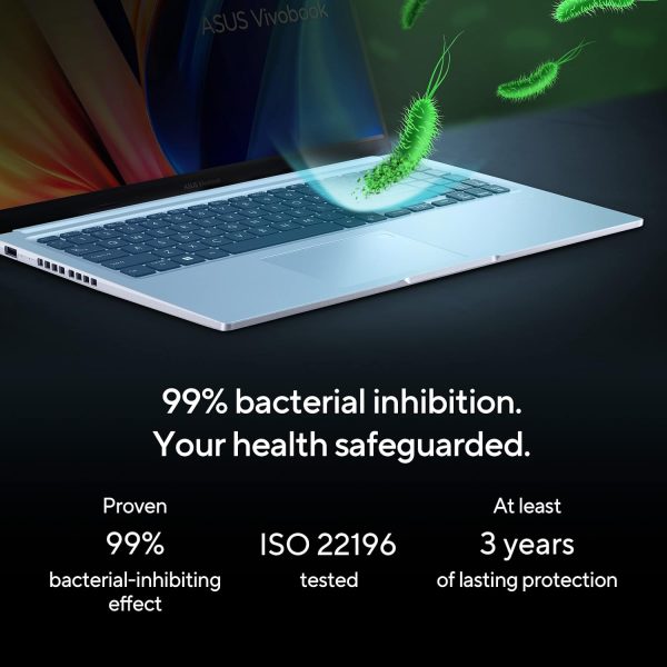 لپ تاپ ASUS Vivobook 15 X1502ZA-BQ1176W Icelight Silver Slim Laptop, i7-12700H 2.3 GHz 16GB 512GB PCIE G3 SSD, Intel Iris X, WIN11 HOME, 15.6-inch FHD 1920X1080 16:9, HD Webcam, Backlit-Eng-Arb-KB - تصویر 9