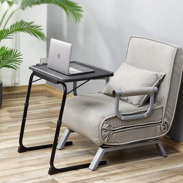 میز لپ تاپ Adjustable TV Tray Table - TV Dinner Tray on Bed & Sofa, Comfortable Folding Table with 6 Height & 3 Tilt Angle Adjustments, black - تصویر 9