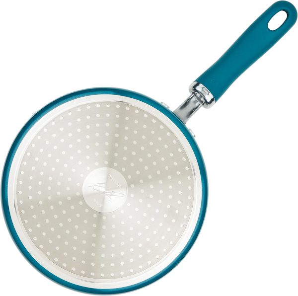 شیرجوش  Rachael Ray 12020 Create Delicious Nonstick Sauce Pan/Saucepan with Straining and Lid, 3 Quart - Teal Shimmer - تصویر 6