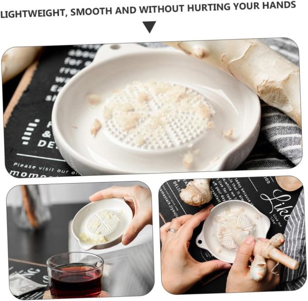 سیر له کن UTHCLO 3pcs Grinder Baby Food Fruit Slicer Vegetable Peeler Ginger Grater Fruit Ricer Baby Bowl and Masher Manual Grinding Bowl Complementary Food Maker Shredder - تصویر 7