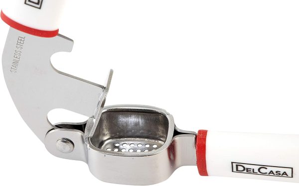 سیر له کن Delcasa Garlic Press With Plastic Handle - Super Easy To Clean - Crush Garlic & Ginger With Ease – All-In-One Mincer & Squeezer - Hand Tool For Professional Restaurant & Home Kitchen - تصویر 5