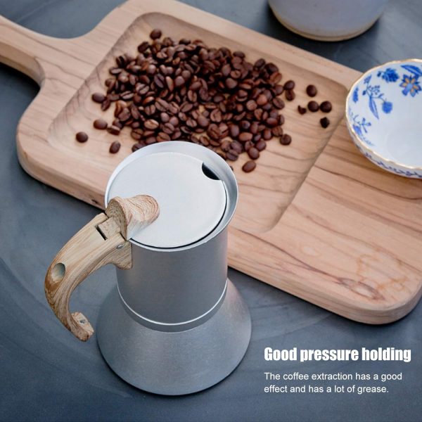 قهوه جوش Classic Stovetop Espresso Maker, Italian Style Espresso Cup Moka Pot 3 Cups Stovetop Coffee Maker Stainless Steel Italian Coffee Maker, Makes Delicious Coffee - تصویر 4