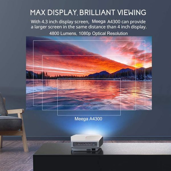 پروژکتور WiFi Projector 4600 Lumen, Full HD 1080P Bluetooth Projector 200" display - تصویر 5