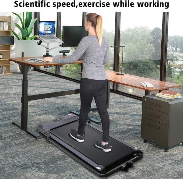 تردمیل 2.25HP Folding Treadmill, 2 in 1 Under Desk Treadmill, Portable Walking Pad Installation-Free with Blue Tooth Speaker, Remote Control, APP Control and LED Display, Walking Jogging for Home Office - تصویر 7