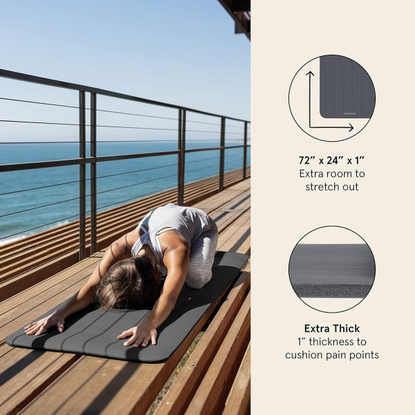 مت ورزشی Retrospec Solana Yoga Mat 1/2" & 1" Thick w/Nylon Strap for Men & Women - Non Slip Excercise Mat for Yoga, Pilates, Stretching, Floor & Fitness Workouts - تصویر 8