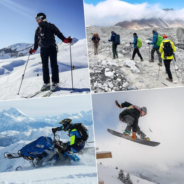 جوراب اسکی 2 Pairs Merino Wool Ski Socks Warm Performance Socks Thick Socks,for Skiing, Snowboarding, Outdoor Sports - تصویر 9