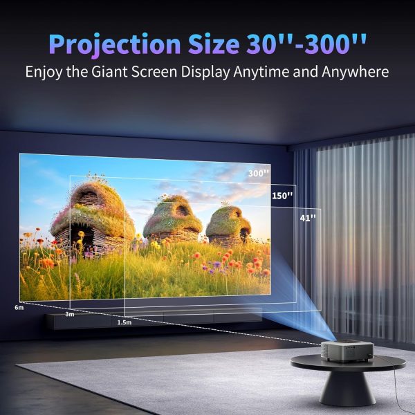 پروژکتور XVersion Smart Projector, Wi-Fi Projector, 450 ANSI Lumen, Native 1080P HD, 100 Inch Picture - تصویر 7