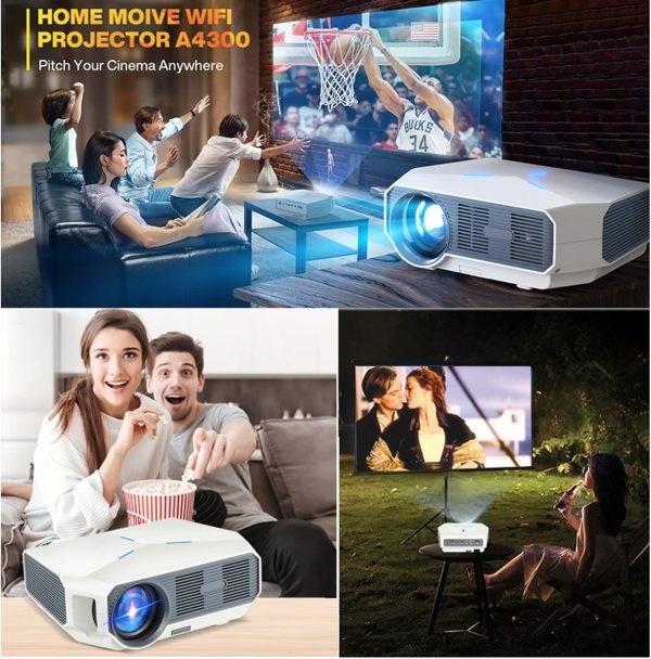 پروژکتور WiFi Projector 4600 Lumen, Full HD 1080P Bluetooth Projector 200" display - تصویر 9