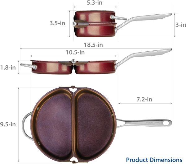 ماهی تابه TECHEF - Frittata and Omelette Pan, Coated with New Teflon Select/Non-Stick Coating (PFOA Free) (Purple) - تصویر 8
