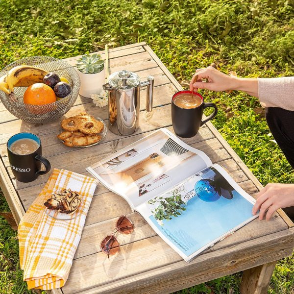 قهوه جوش Stainless Steel French Press Coffee Maker 20 oz, 3 Level Filtration System, No Coffee Grounds, Rust-Free, Dishwasher Safe - تصویر 7