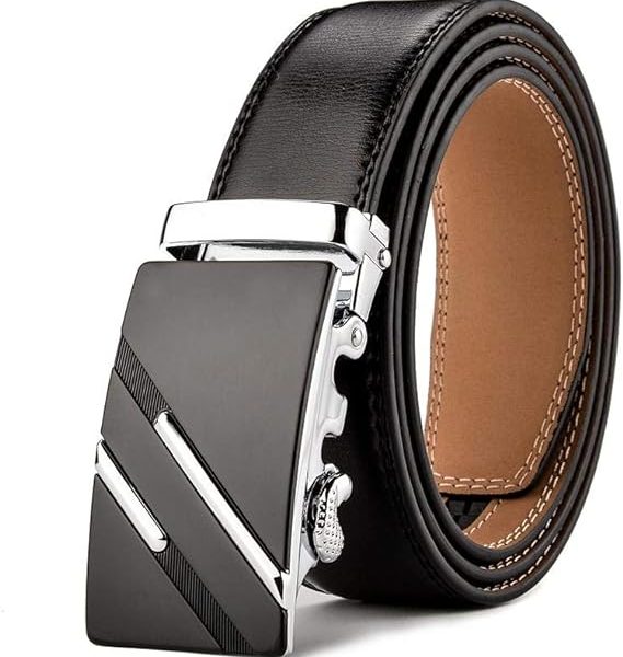 کمربند Black Leather Belt For Men