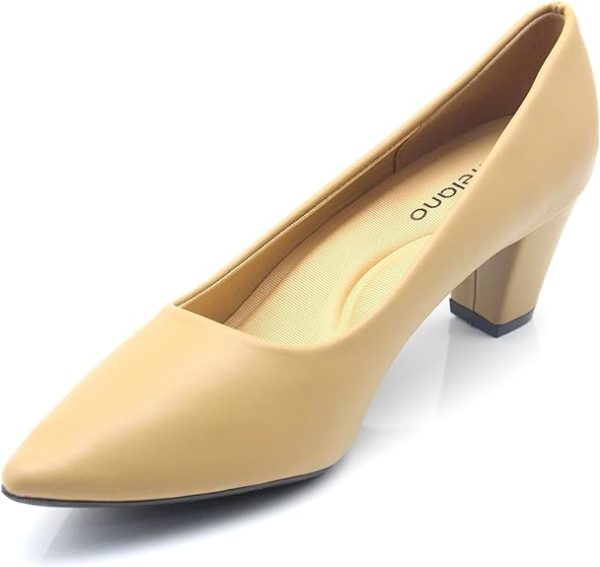 کفش SD Felano Women's Formal Shoes | Closed Toe, Casual Slip-On Kitten Heels for Girls & Ladies | Lightweight Women's Fashion Shoes for Party Bride Wedding Dress Shoes