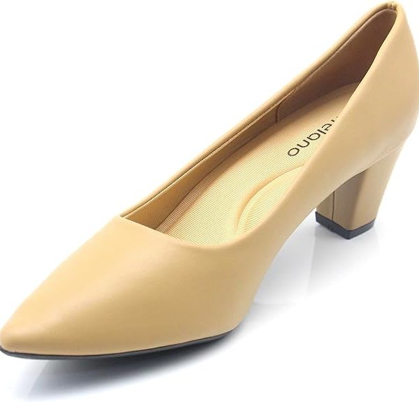کفش SD Felano Women's Formal Shoes | Closed Toe, Casual Slip-On Kitten Heels for Girls & Ladies | Lightweight Women's Fashion Shoes for Party Bride Wedding Dress Shoes