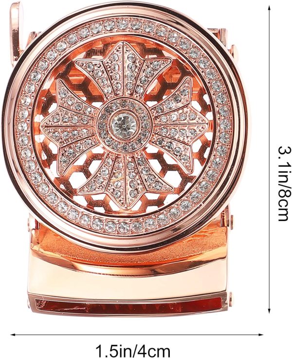 کمربند MNYOM Men Dress Belt Automatic Belt Buckle Men Diamond Belt Buckle Plaque Belt Buckle Clothing Accessory (Rose Gold) Mens Rhinestone Belt - تصویر 2