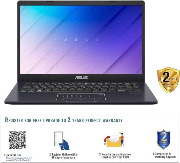 لپ تاپ ASUS Laptop E410MA-BV1920W (Peacock Blue) Slim Laptop, N4020 4GB 256GB PCIE G3 SSD - تصویر 4