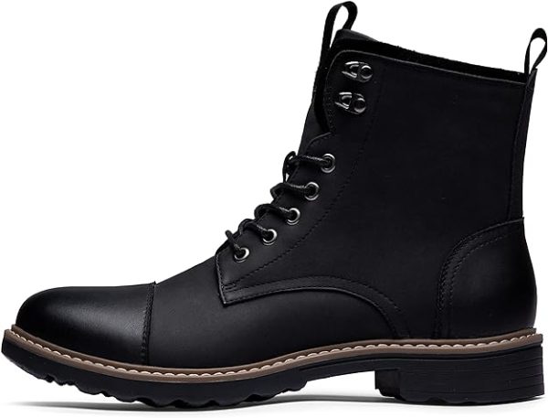 بوت Vostey Mens Boots Motorcycle Casual Boots For Men Waterproof Chukka Boots Mens - تصویر 2