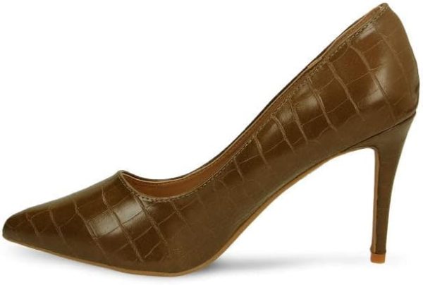 کفش Dejavu Comfortable Leather Heels Drees Shoe womens Mule - تصویر 5