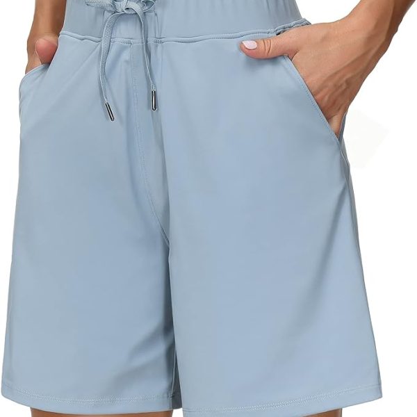 شلوارک زنانه ورزشی THE GYM PEOPLE Women's Loose Fit Lounge Shorts Drawstring Workout Running Shorts with Deep Pockets