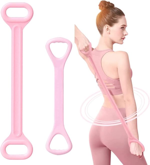 کش ورزشی ELECDON Fitness Resistance Band, ELECDON 2 Pack Arm Back Training Elastic Ropes, Workout Chest Arm and Shoulder Stretch Bands Exercise Equipment for Physical Therapy, Yoga, Pilates, Stretching