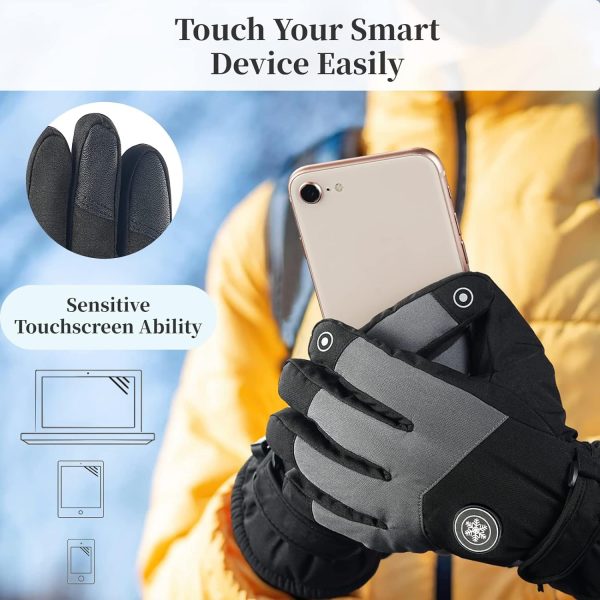 دستکش Waterproof Thermal Gloves For Women, NAWOKEENY Winter Warm Gloves, Windproof Touch Screen Gloves with Cushioned Palms, Suitable for Cycling, Running, Climbing, Hiking Outdoor Sports - تصویر 3