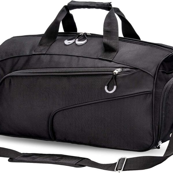 کیف ورزشی Kuston Sports Gym Bag with Shoes Compartment &Wet Pocket Gym Duffel Bag Overnight Bag for Men and Women - Black