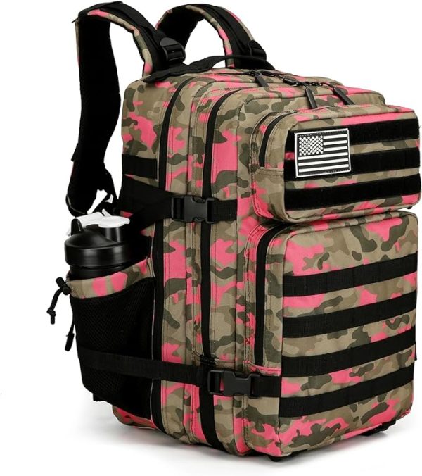 کیف ورزشی SickSock Crossfit Gym Tactical Backpack for Men and Women 45L Large Rucksack Army Assault Pack Molle Hiking Outdoor Bag Backpacks