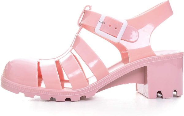 کفش Women Crystal Jelly Sandals Summer Women Rain Boots Retro Slingback Strappy Heels/Flat Sandals For Women - تصویر 3