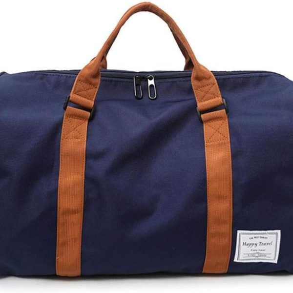 کیف ورزشی Hamkaw Large Capacity Multi Pocket Sports Duffel Bag with Shoes Compartment for Women and Men (Blue)