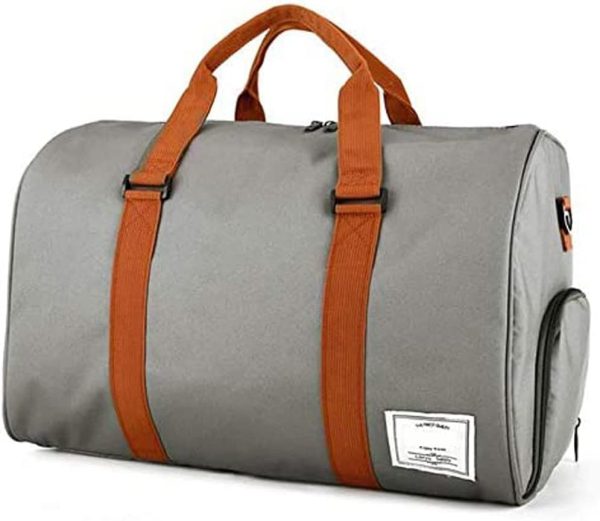 کیف ورزشی Sports Gym Bag with Shoes Compartment Large Capacity Gym Bag Travel Duffel Bag Multi Pocket Duffel Bag for Men and Women Workout Travel Grey