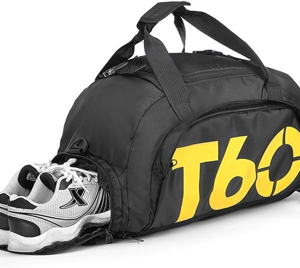 کیف ورزشی SKEIDO Waterproof Gym Sports Bag Men Women Fitness Bag Training Backpacks with Strips Pouch Rucksack Travel Bags Outdoor T60 -Black