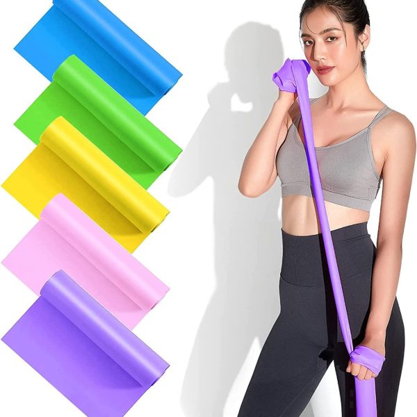 کش ورزشی SKY-TOUCH Latex Resistance Exercise Band 5Pcsexercise Bands For Physiotherapy, Strength Training & Fitness Workouts, Pilates, Stretching And Yoga Physical Therapy Fitness