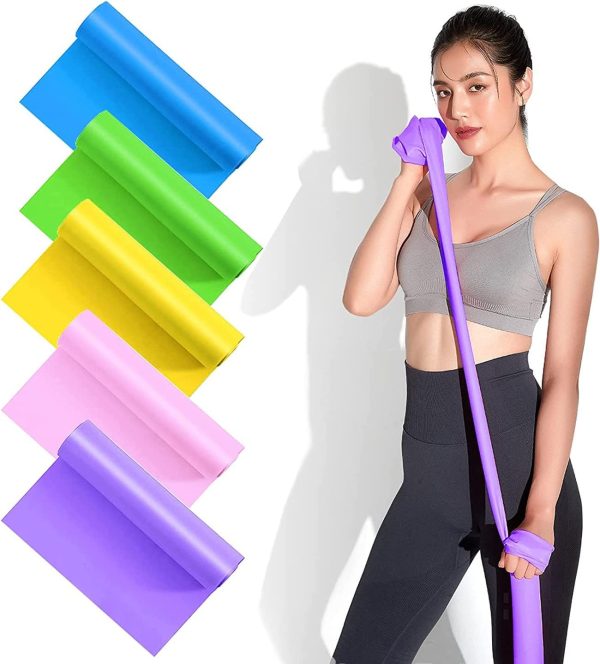 کش ورزشی SKY-TOUCH Latex Resistance Exercise Band 5Pcsexercise Bands For Physiotherapy, Strength Training & Fitness Workouts, Pilates, Stretching And Yoga Physical Therapy Fitness