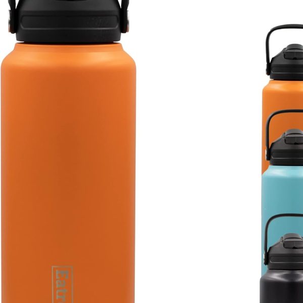قمقمه 32oz Insulated Water Bottle with Straw Lid and Silicone Boots - Keeps Drinks Cold 24hrs, Hot 18hrs - Vacuum Insulated Double Walls, 18/8 Stainless Steel, BPA-Free - Great for Travel, Sports, Gym