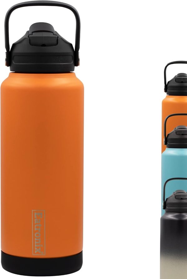 قمقمه 32oz Insulated Water Bottle with Straw Lid and Silicone Boots - Keeps Drinks Cold 24hrs, Hot 18hrs - Vacuum Insulated Double Walls, 18/8 Stainless Steel, BPA-Free - Great for Travel, Sports, Gym