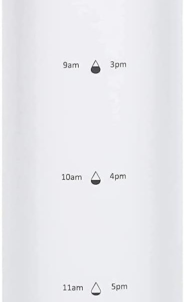 قمقمه Tycom Drinking Water Bottle With Time Marker - 1L Leak-Proof, BPA Free, Motivational Reusable 32oz Water Bottles With Times To Drink - Ideal For Fitness, Sports, Travel, Gym, & Outdoor (White)
