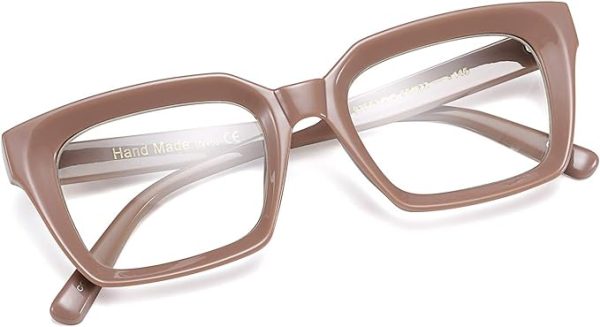 عینک FEISEDY Glasses Frame Womens Square Thick Eyeglasses Frame Classic Eyewear for Men B2461 - تصویر 6